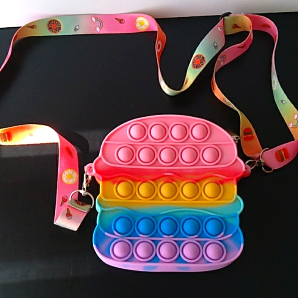Hamburger Pop It Purse Fidget